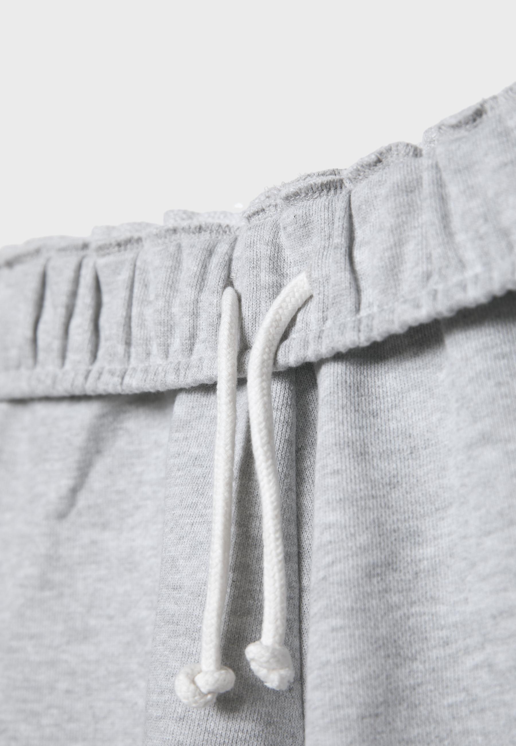 Plush shorts with folded waistband — Grey melange
