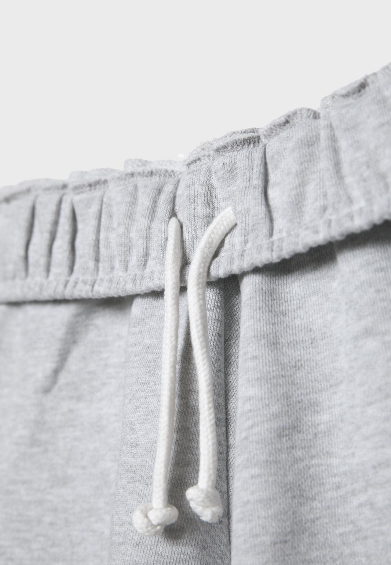 Plush shorts with turn-up waistband — Grey melange
