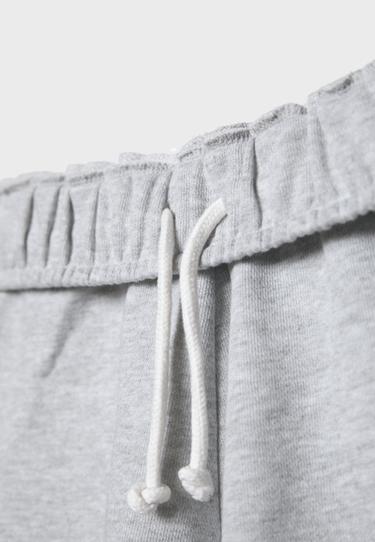 Plush shorts with turn-up waistband — Grey melange 8