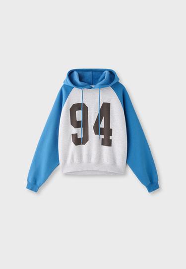 Raglan sleeve hooded sweatshirt — Brown 7