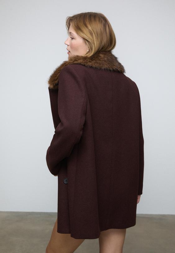 faux fur collar coat