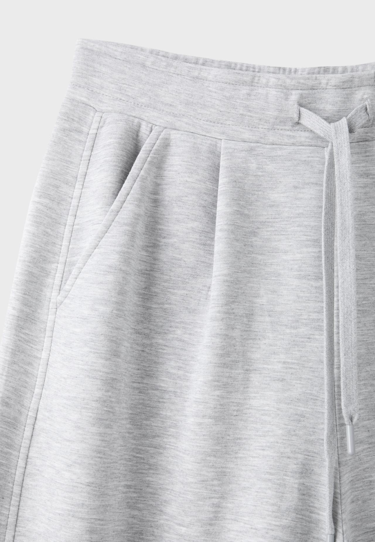 Soft-touch barrel jogger trousers with stoppers — Grey melange