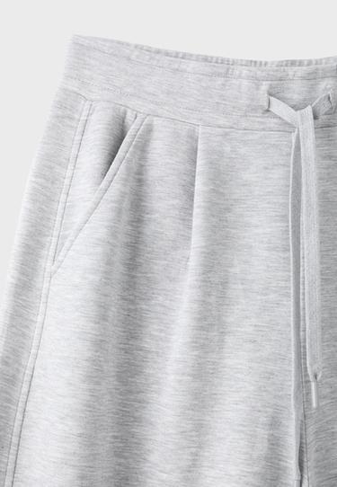 Soft-touch barrel jogger trousers with stoppers — Grey melange 9