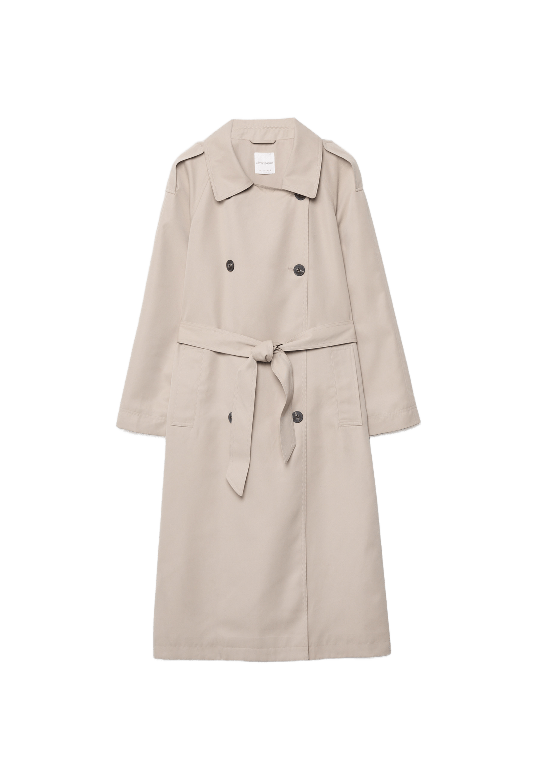 Long flowing trench coat — Stone
