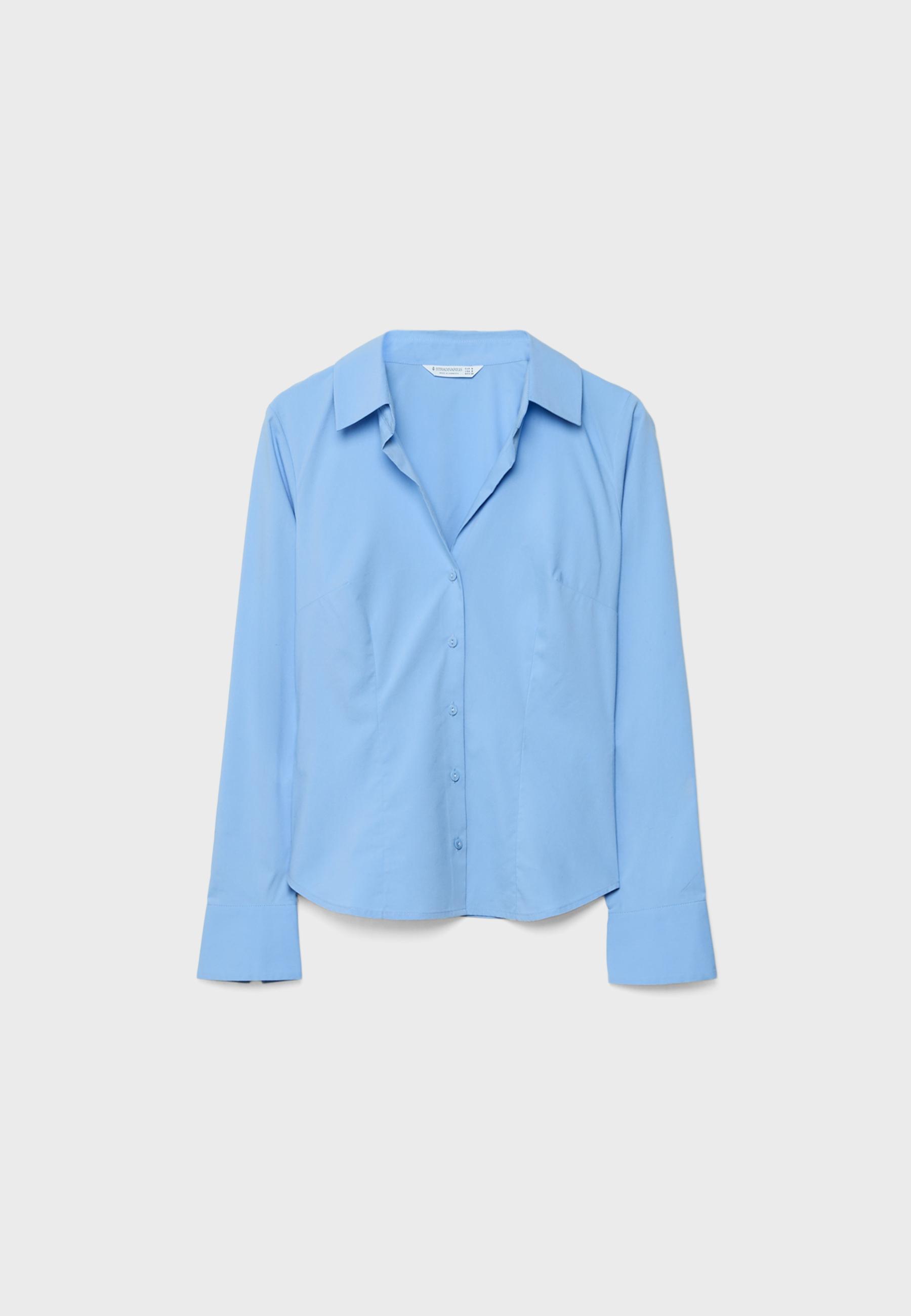 Fitted Basic Shirt — Sky blue