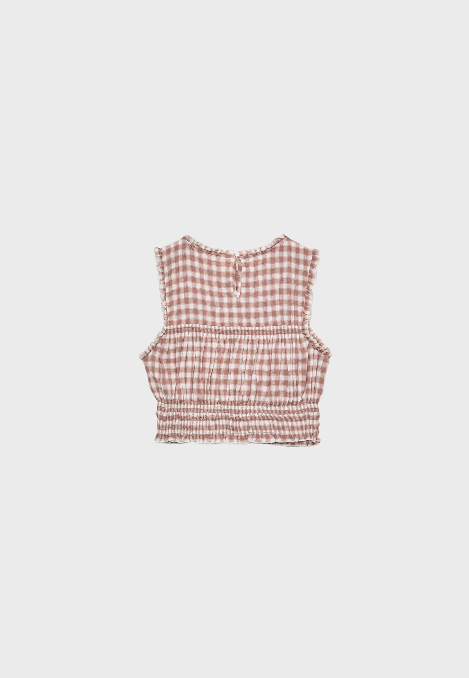 [SIGNATURE] Crop Check Half Shirt /追跡付 Ticket To Paradise Halter Crop Top | Windsor
