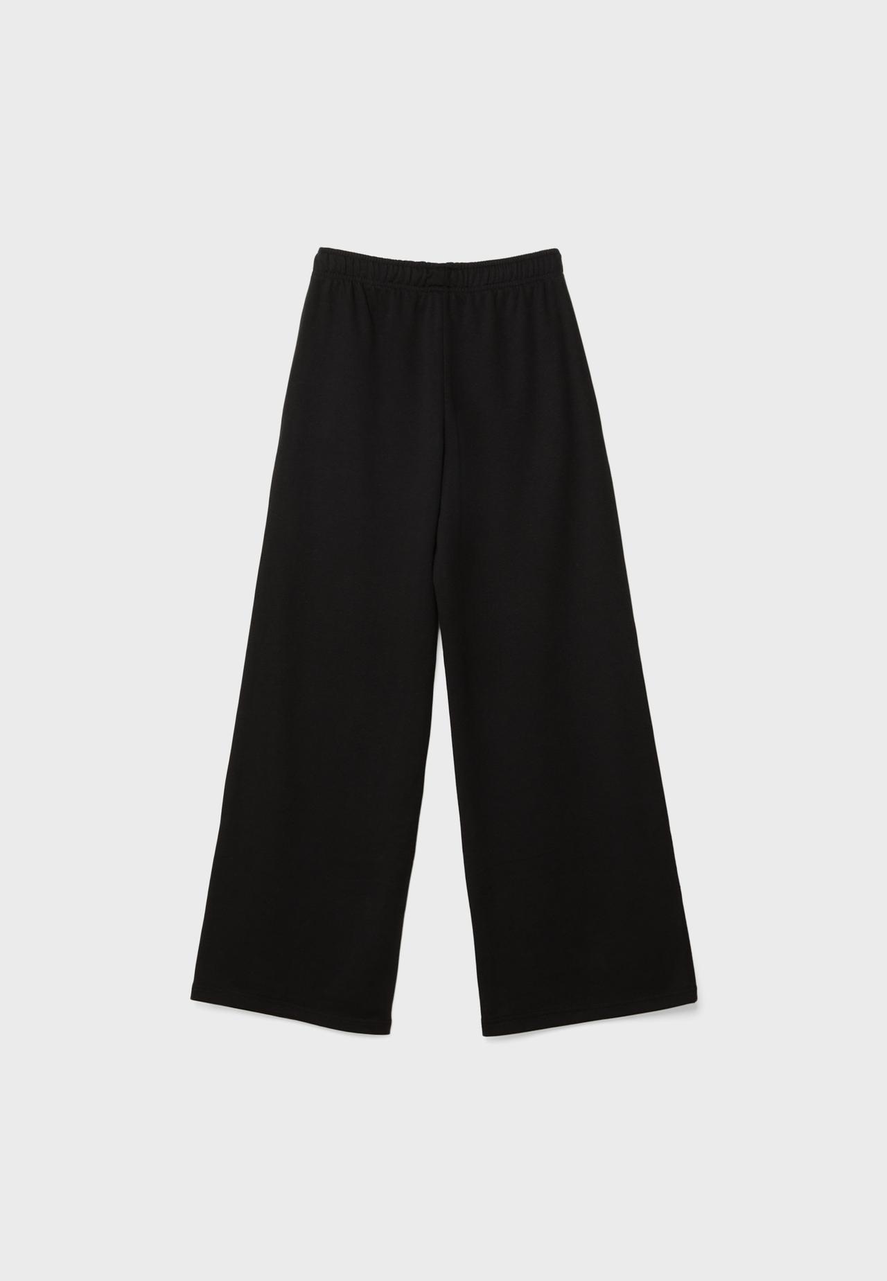 Wide-leg jogger trousers — Black