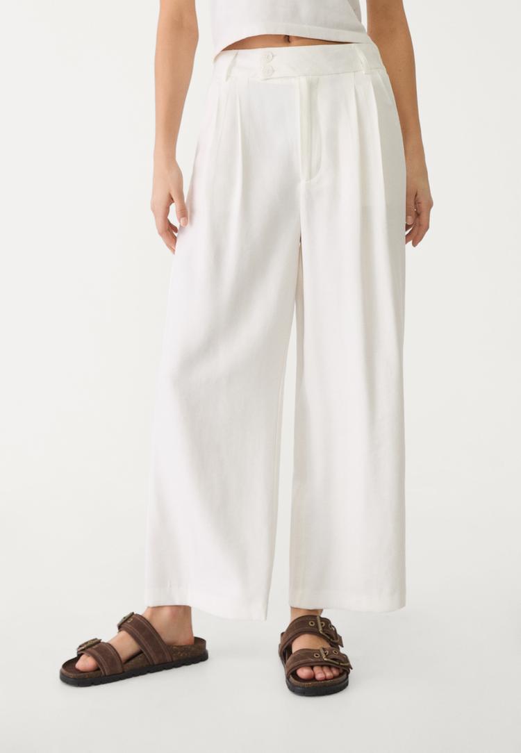 pantalon culotte pliegues
