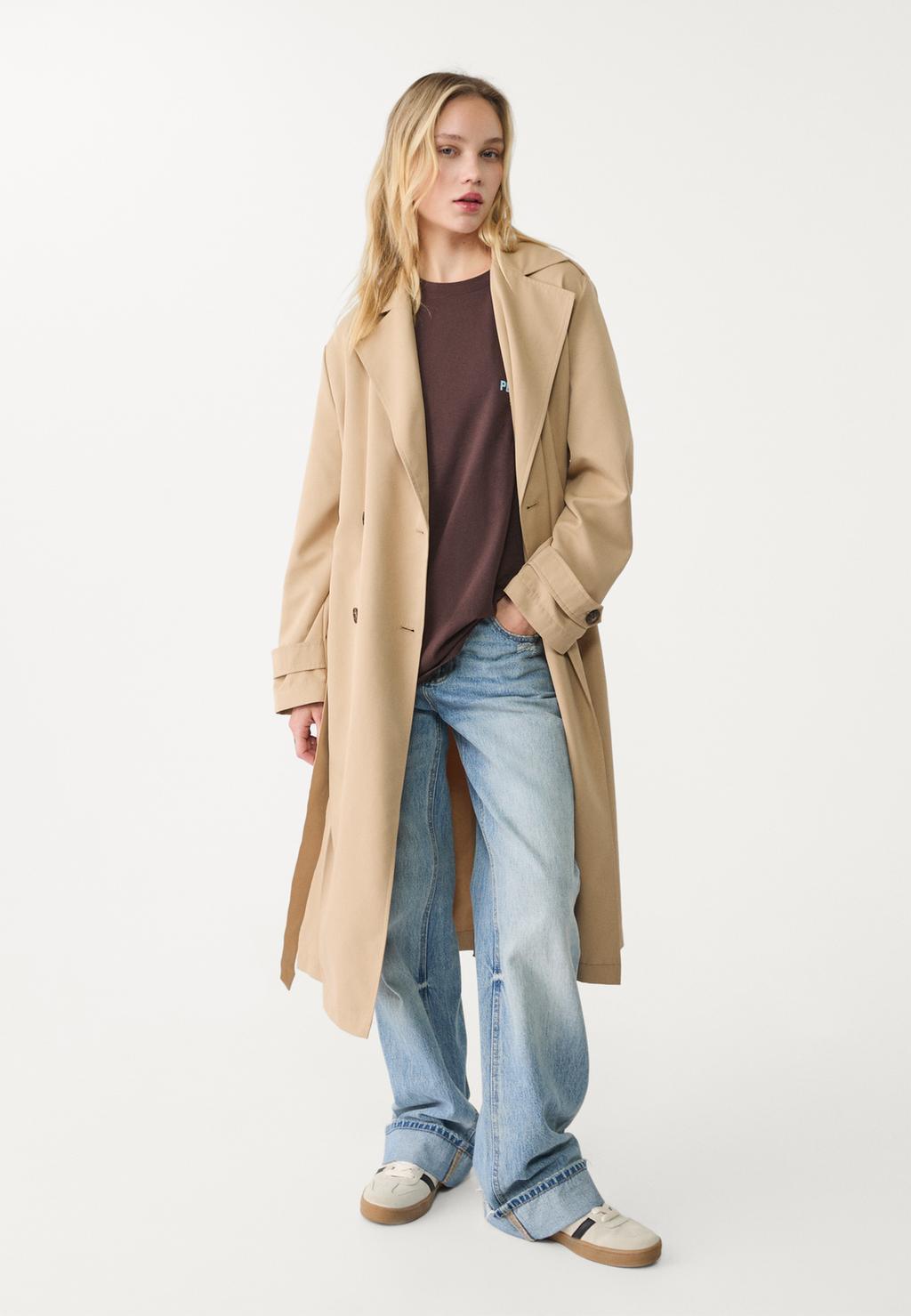 Long flowing trench coat