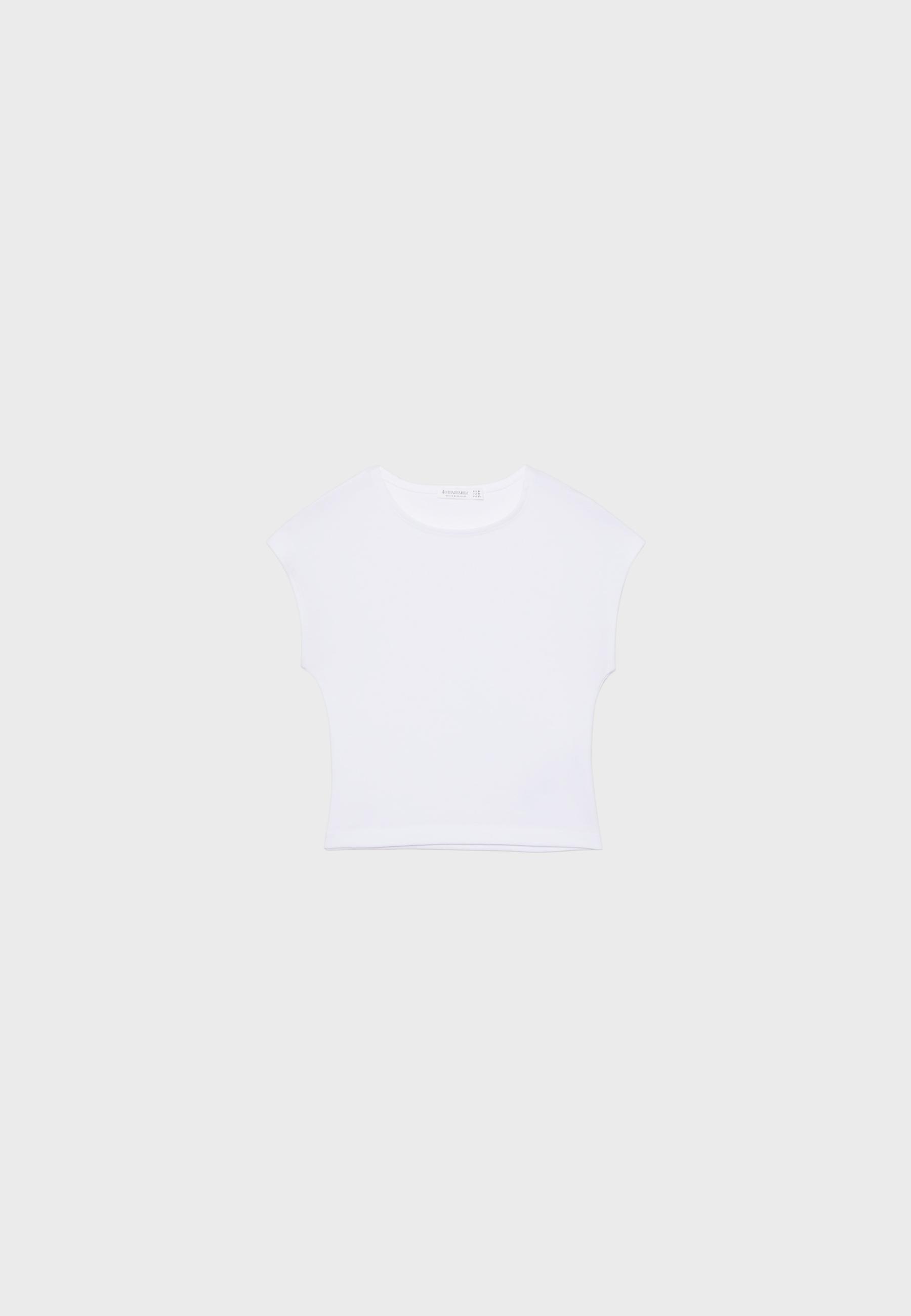 Cap sleeve cropped T-shirt — White