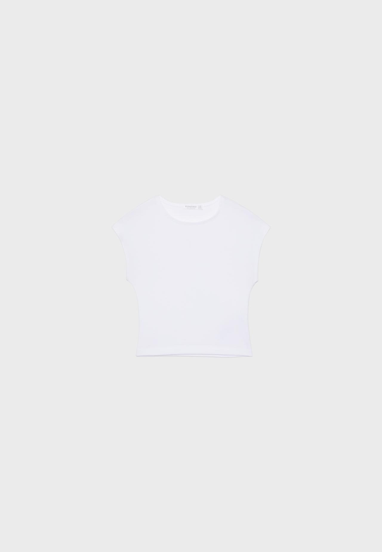 Cropped cap sleeve T-shirt — White