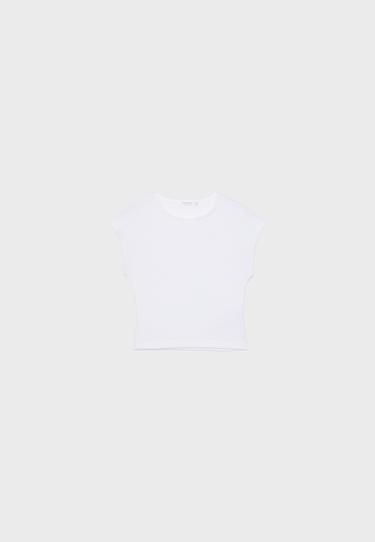 Cropped cap sleeve T-shirt — White 7