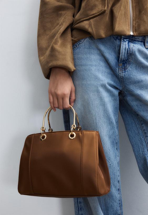 borsa tote con manico metallico