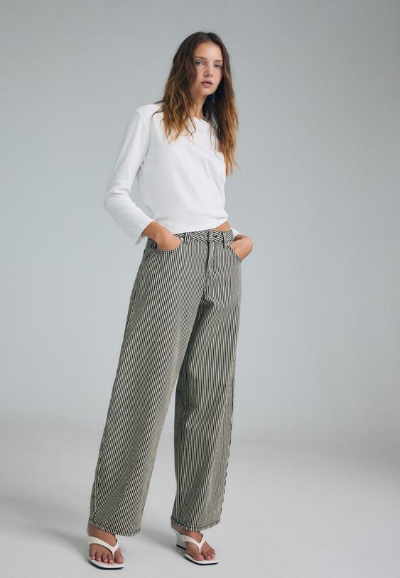 d80 cizgili barrel jean