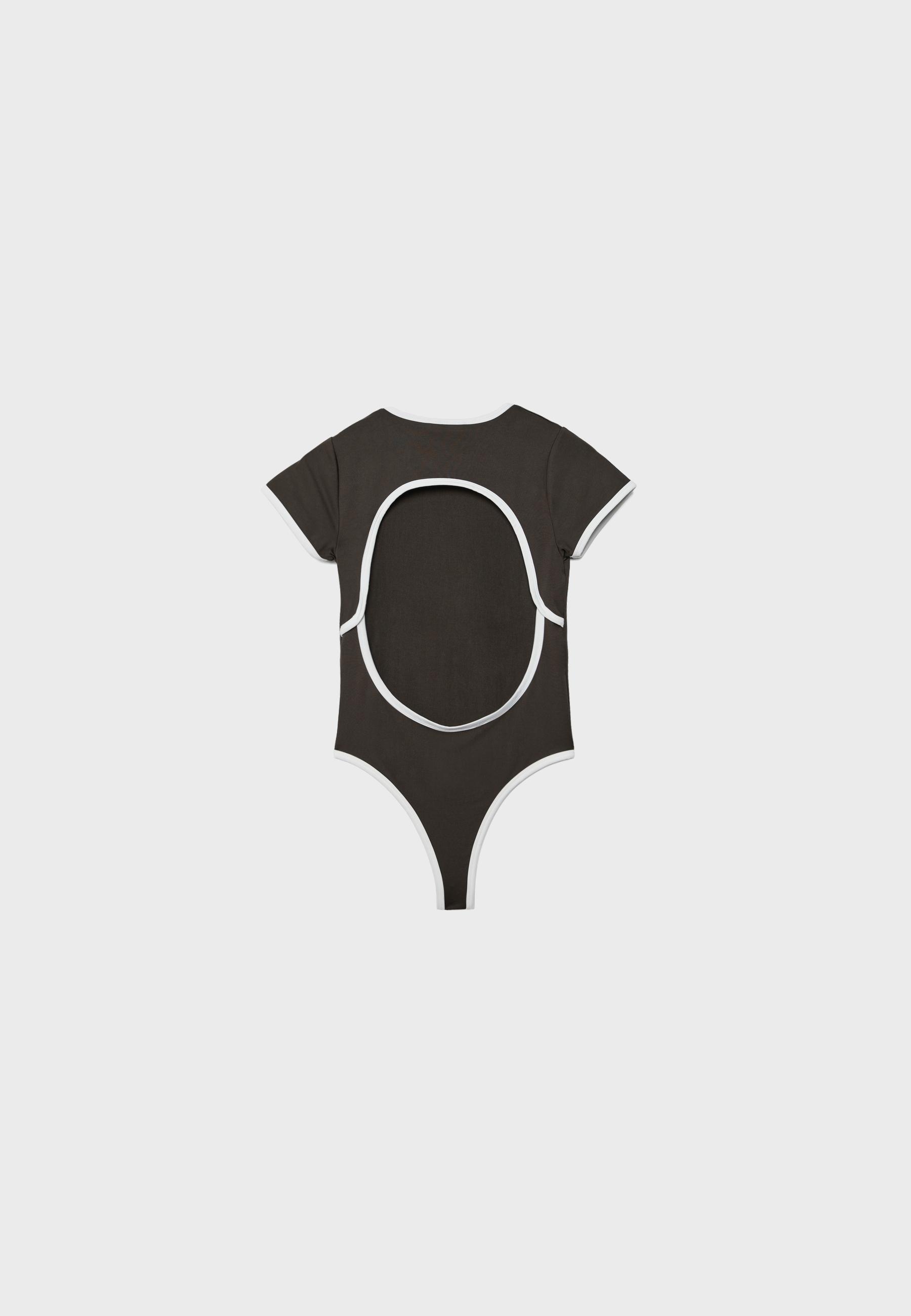 Cut-out back bodysuit — Brown