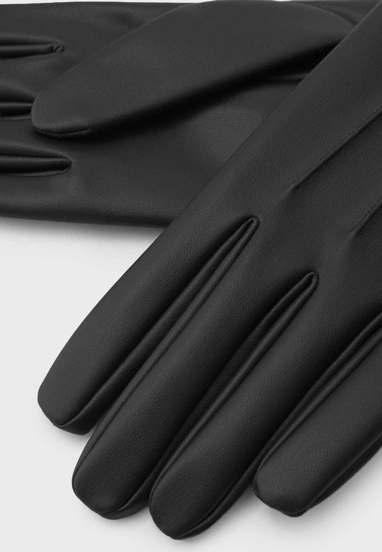 Basic leather effect gloves — Black