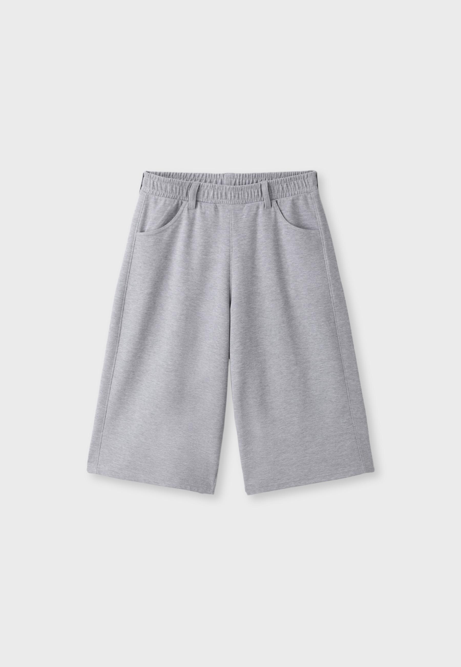 Fleece Bermuda shorts — Grey melange
