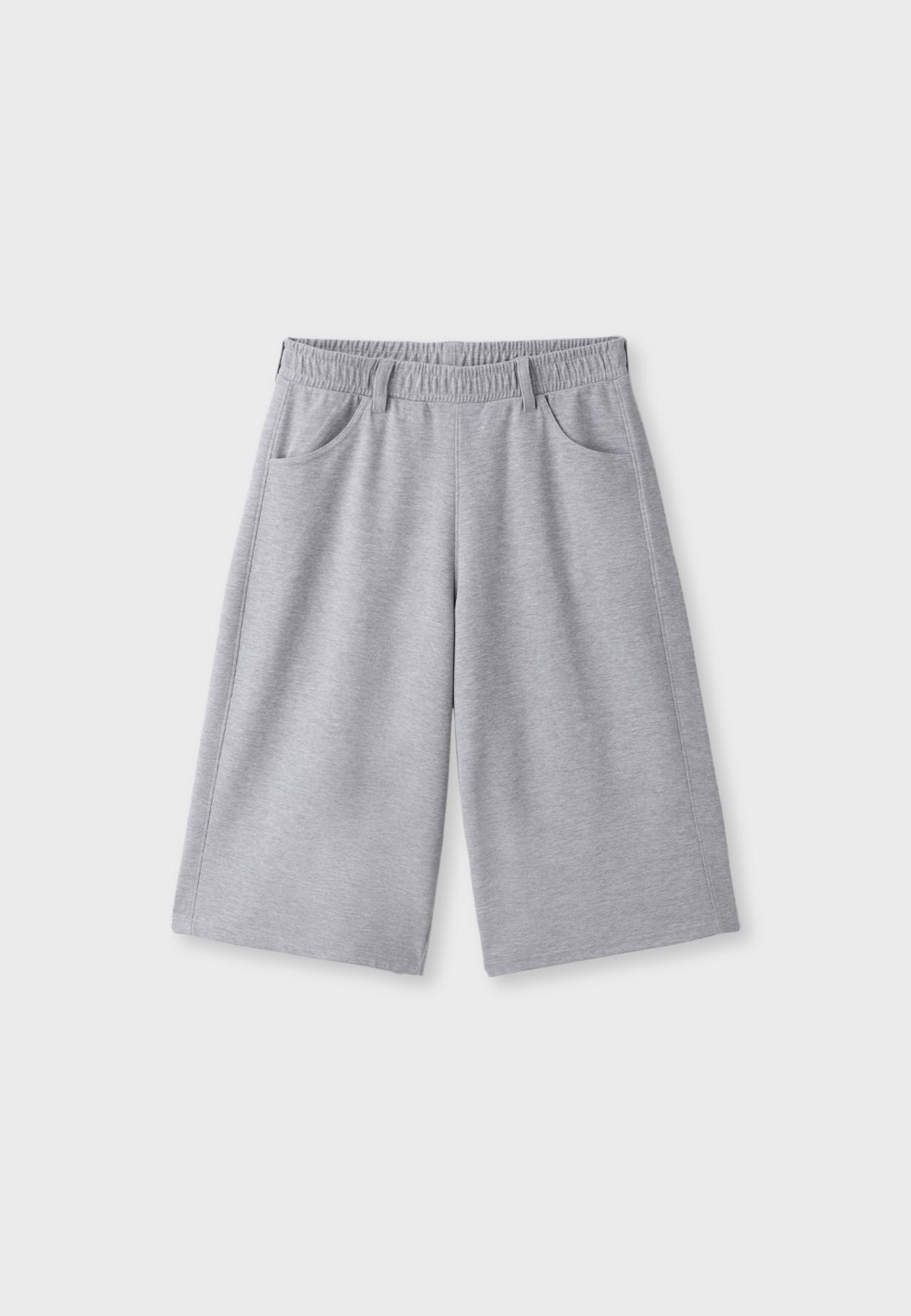 Fleece Bermuda shorts — Grey melange