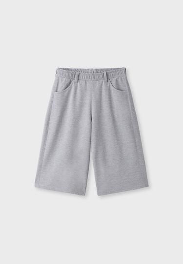 Fleece Bermuda shorts — Grey melange 6