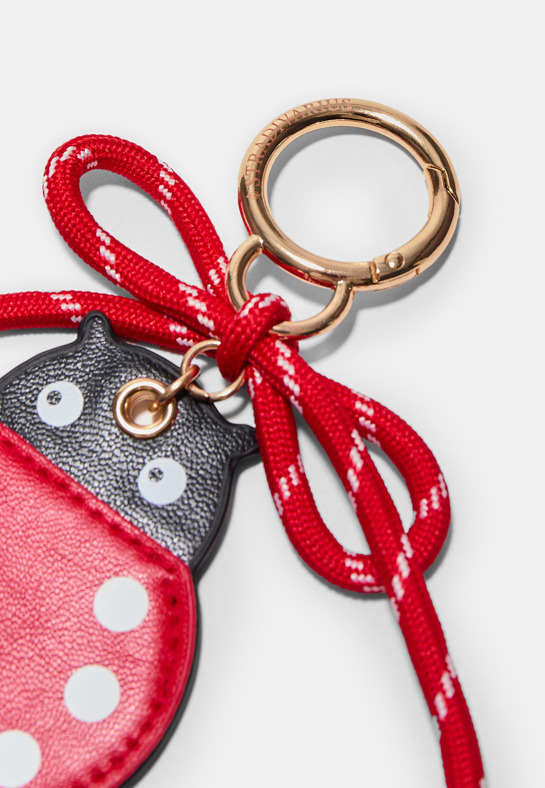 Ladybird charm keyring — Red