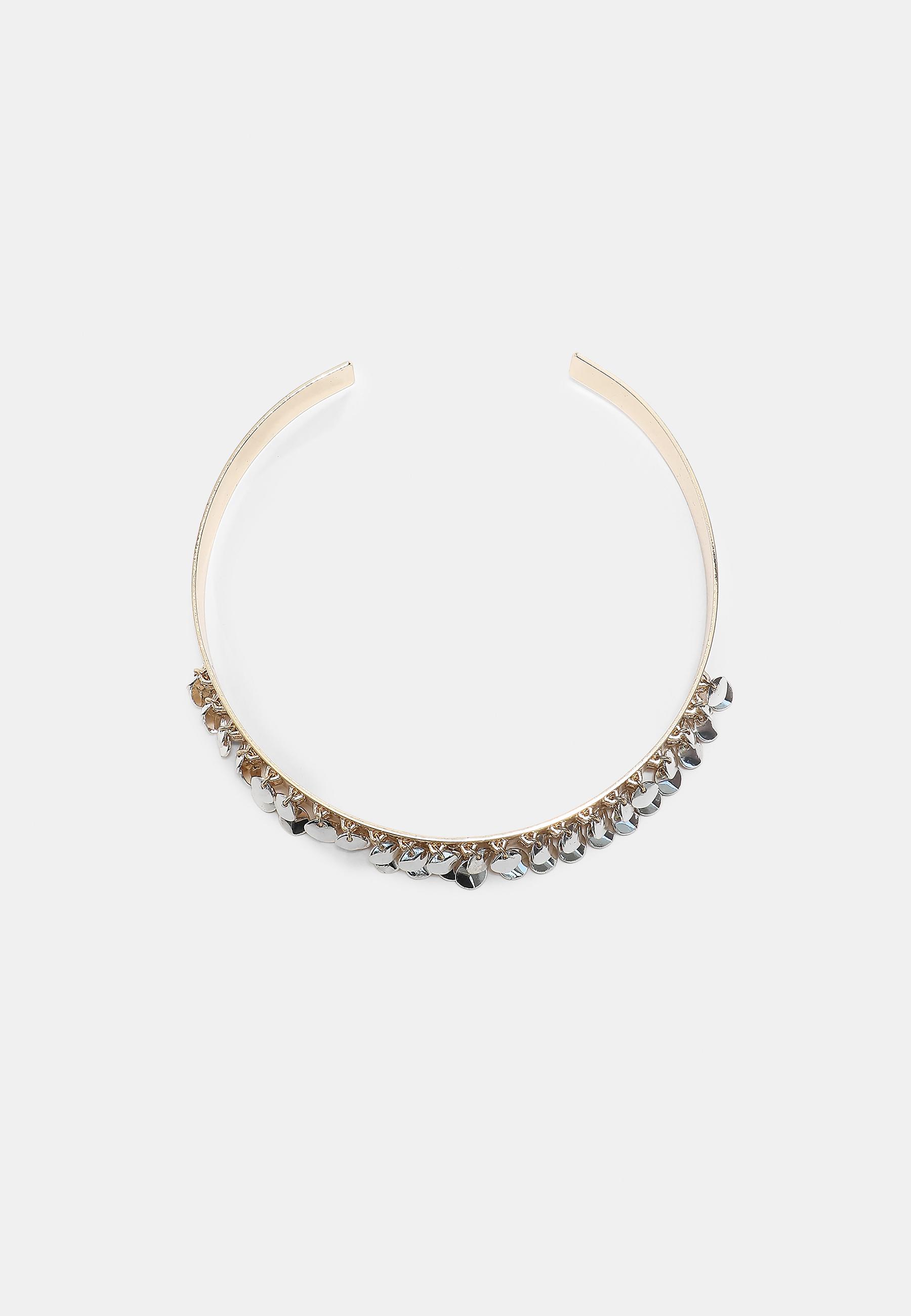 Medallion choker necklace — Gold