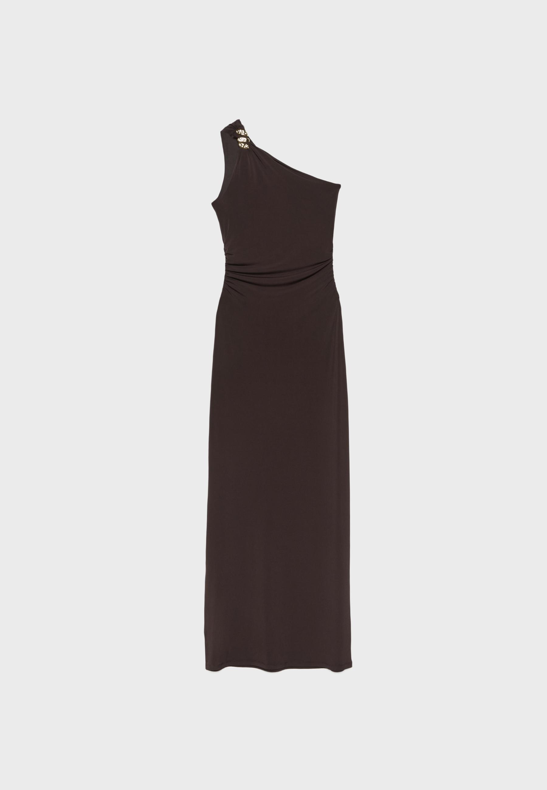 Metallic detail dress — Brown