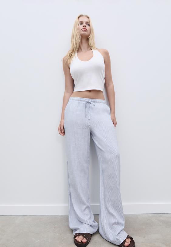 pantalon fluido efecto lino