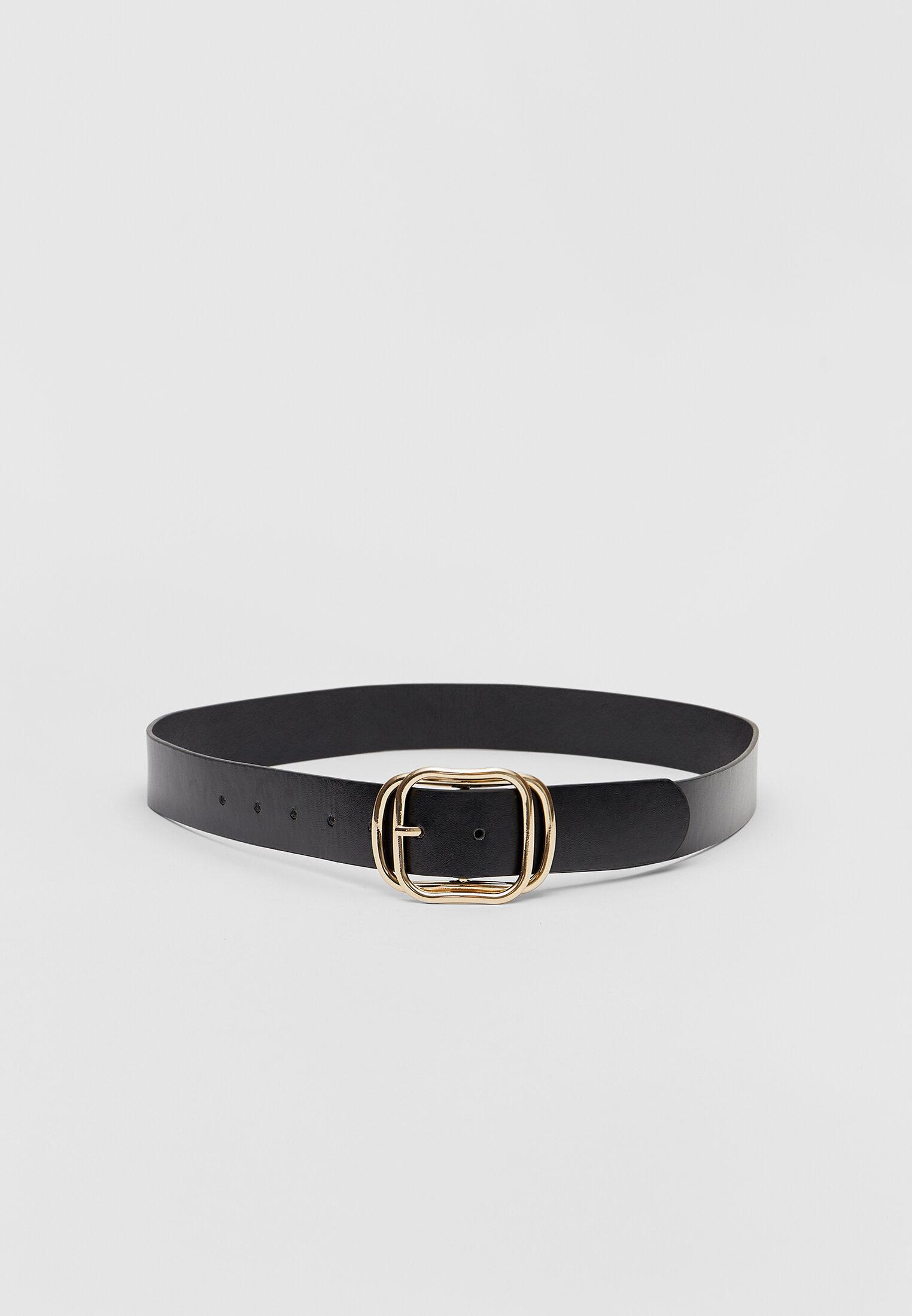 Belt with superimposed buckle — Black