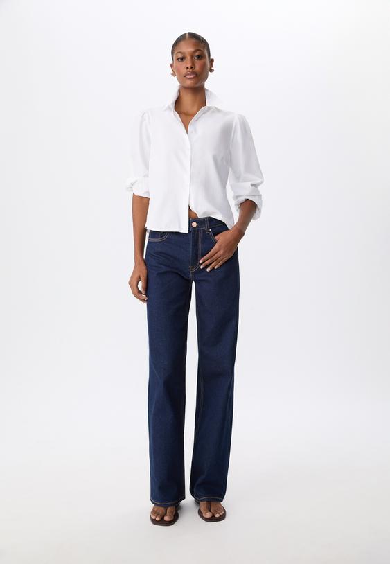 camisa basica popelin abullonada