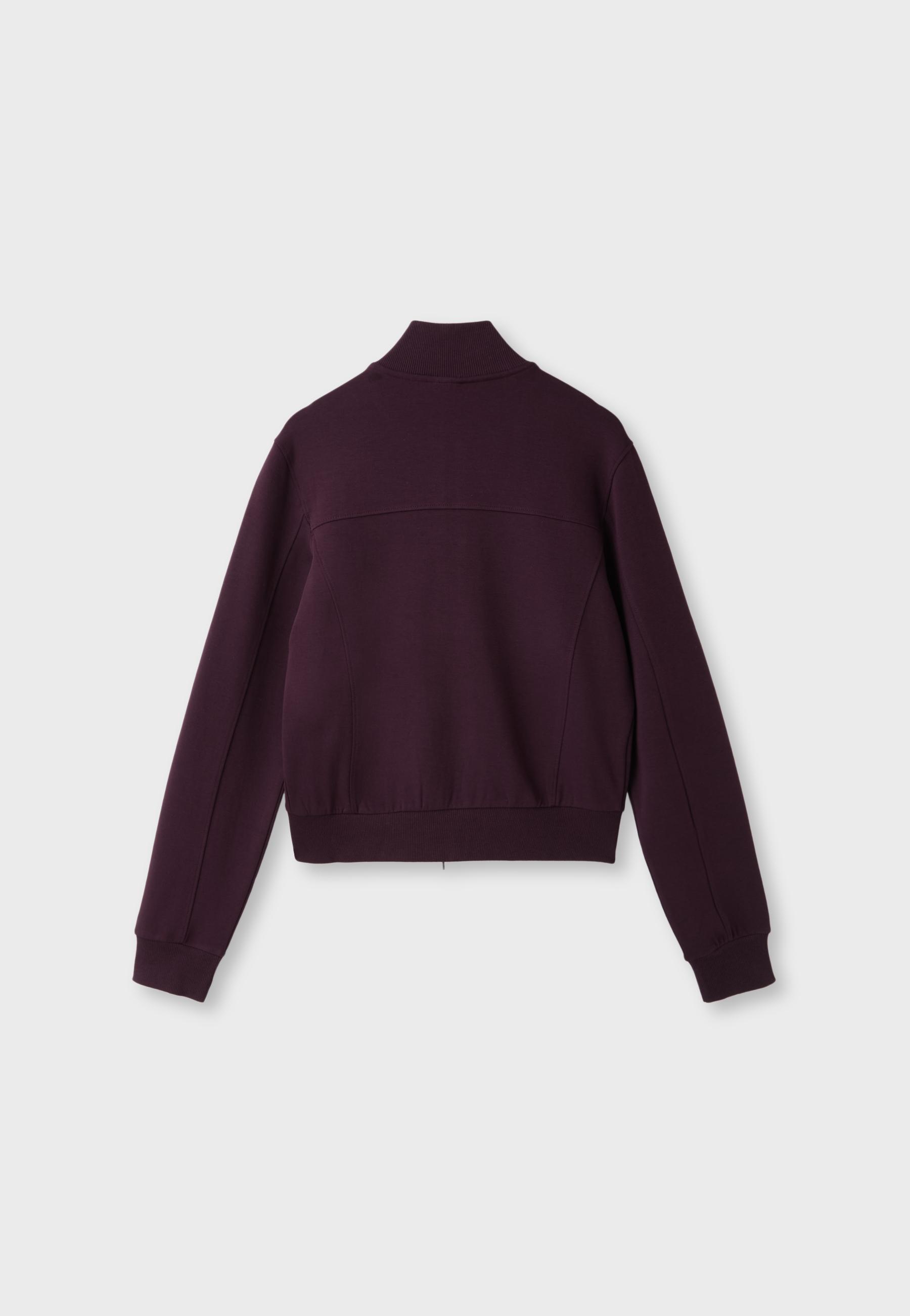 B09 Cropped High-Neck Zip-Up Sweatshirt — Dark purple