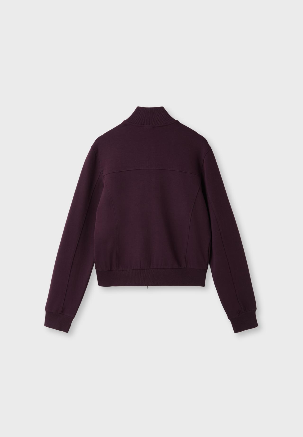 B09 Cropped high-neck zip-up sweatshirt — Dark purple
