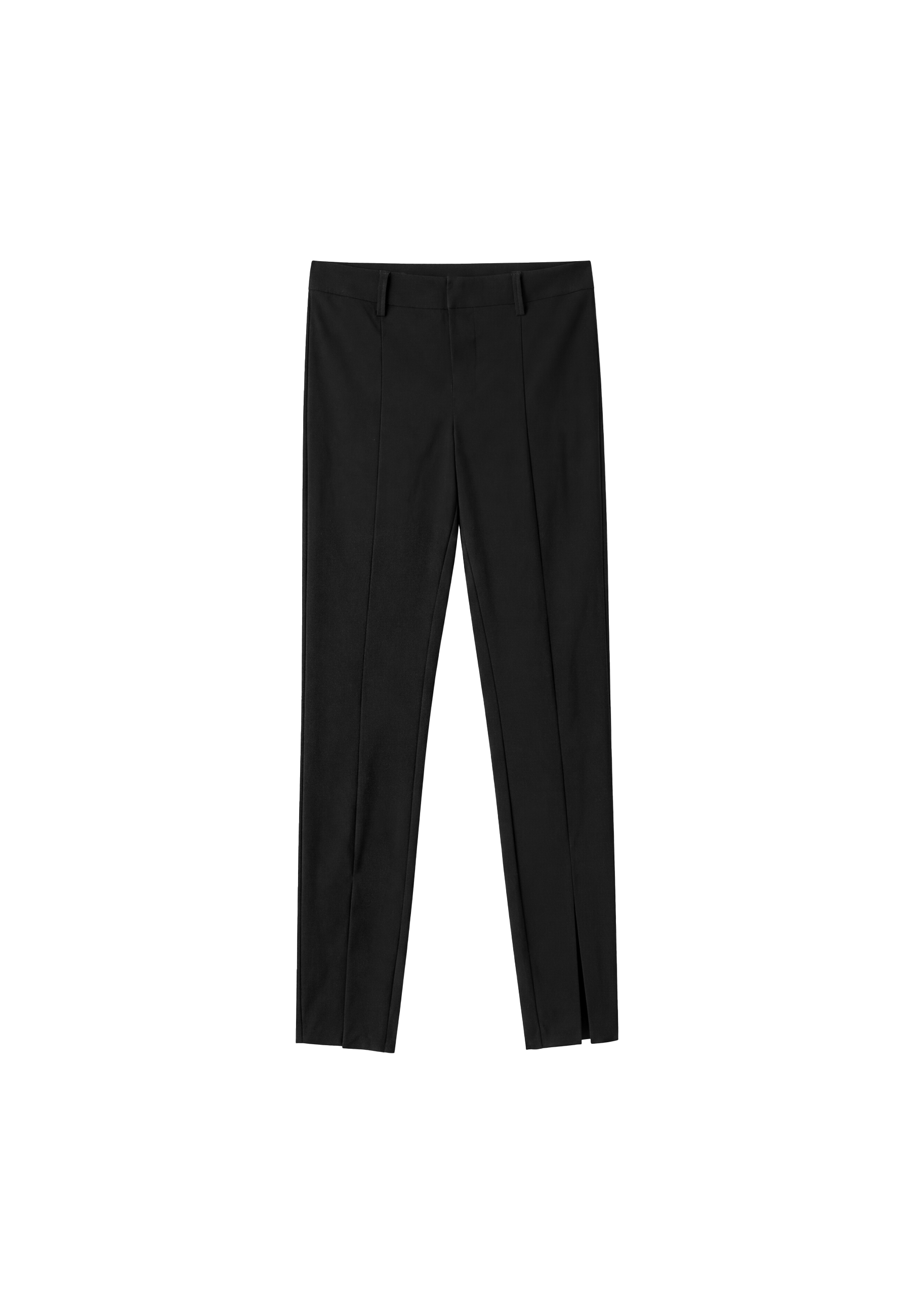 Bengaline trousers with splits — Black