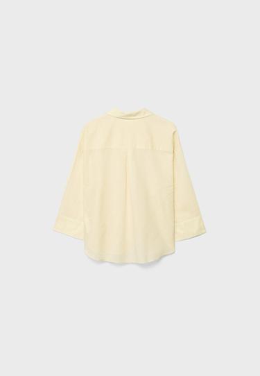 Linen-effect kimono sleeve shirt — Gold 8