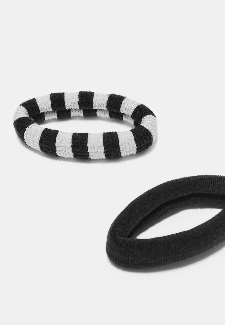 Stradivarius Σετ 5 Λαστιχάκια Για Γούνα Μαύρο Os φωτογραφία