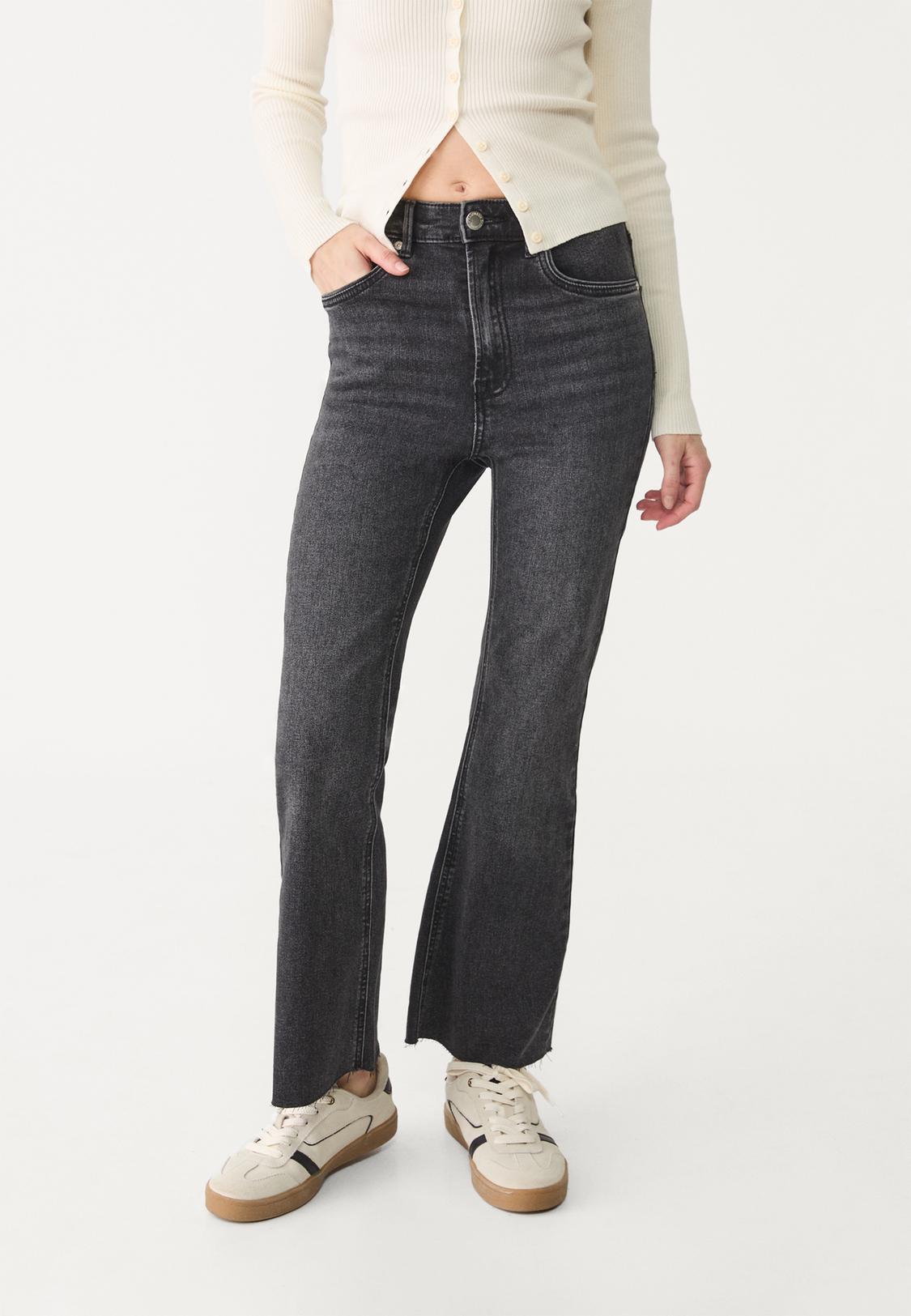 Pantalones Stradivarius D92 Jeans Gris Stradivarius Wide Leg