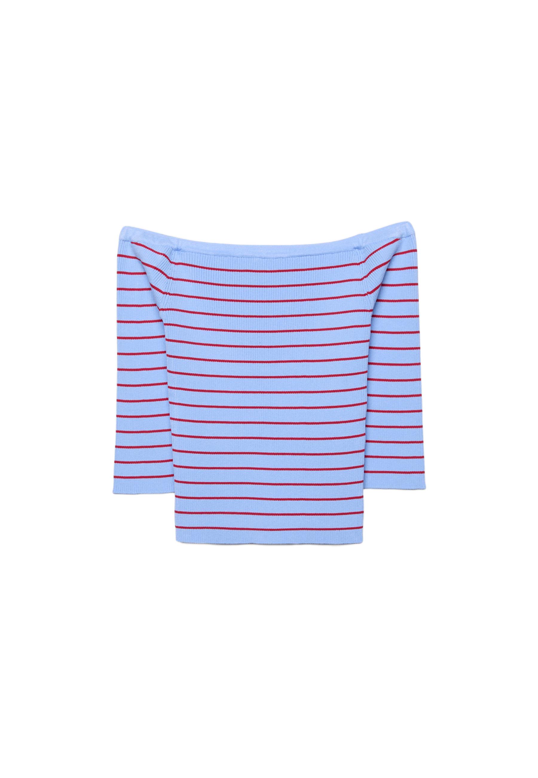 Fitted striped knit jumper — Royal blue
