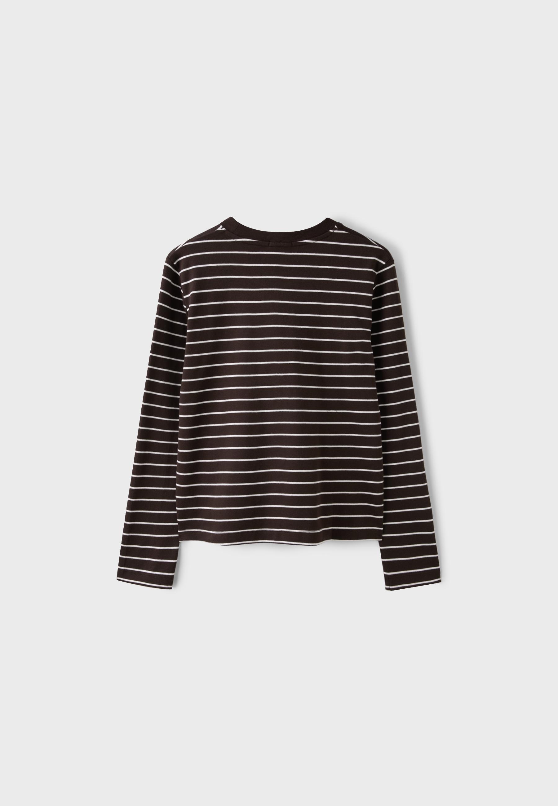 Long sleeve striped T-shirt — Brown