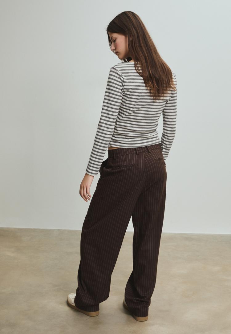 pantalon vestir baggy rayas