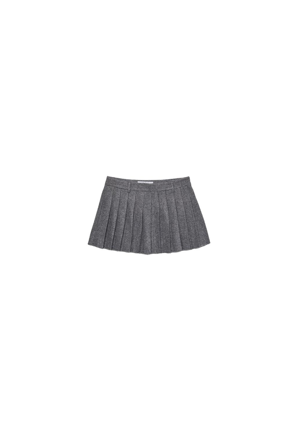 Box pleat mini skirt