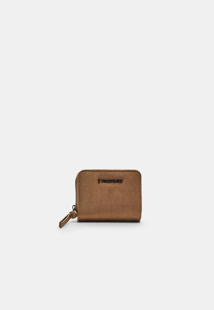 Stradivarius Peněženka S Pouzdrem Na Karty Na Zip Caramel Os