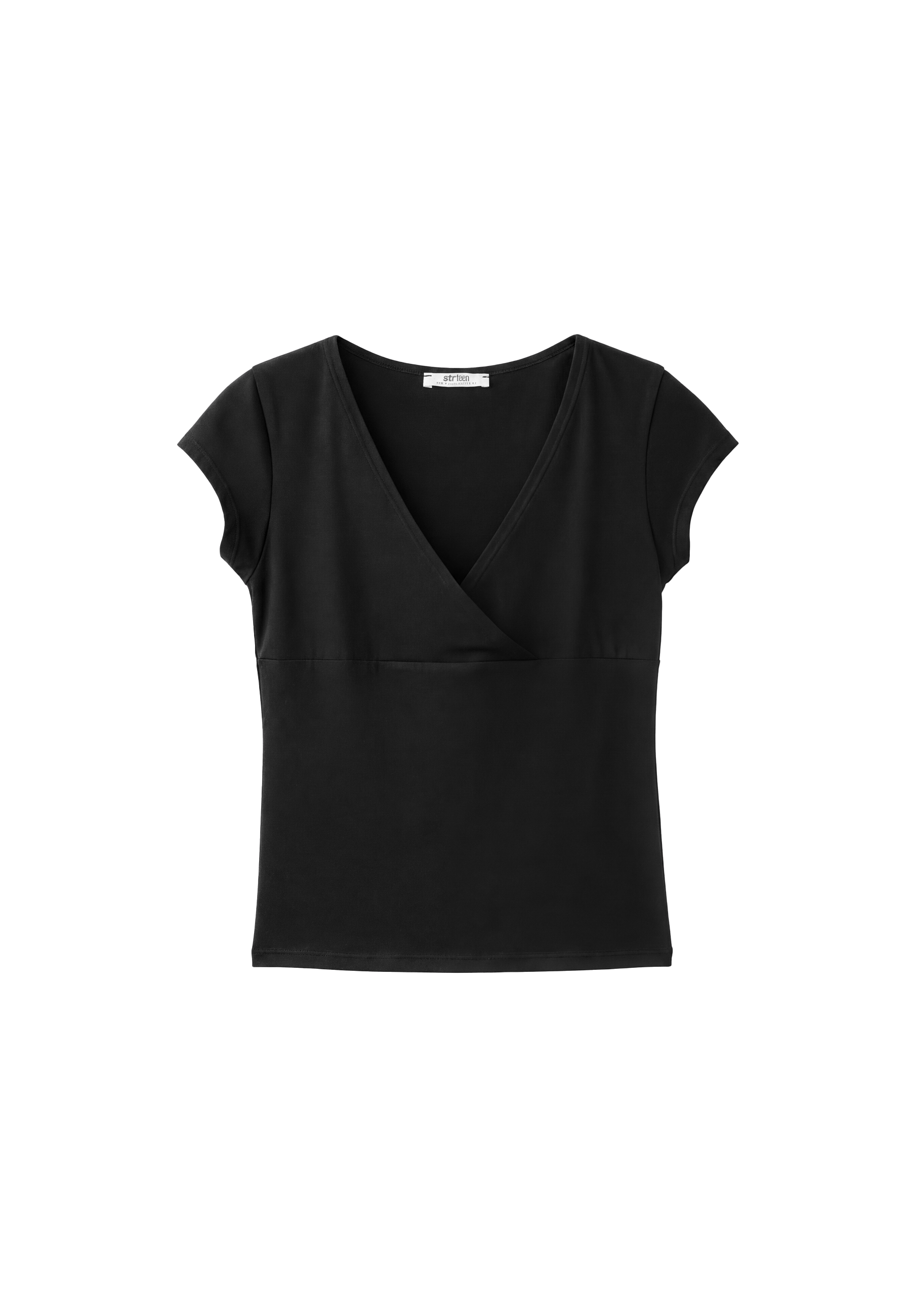 Under-bust short sleeve top — Black