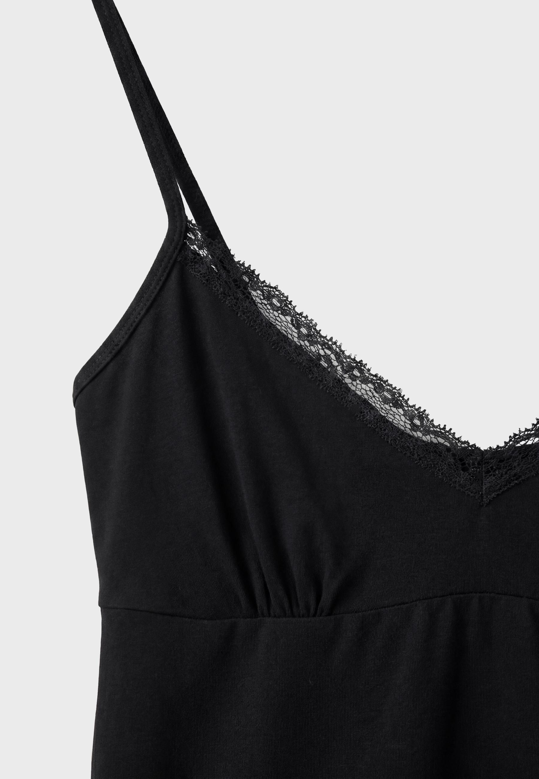 Strappy lace top — Black