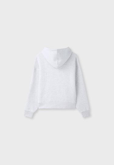 Printed text hoodie — Grey melange 8