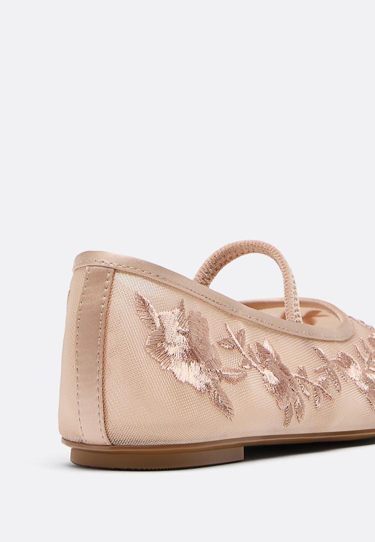 bailarinas tira hebilla bordado