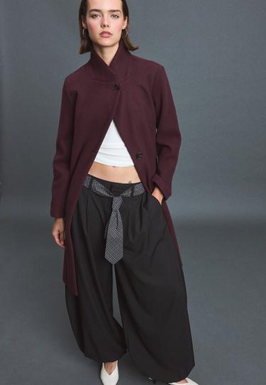 Soft-touch straight coat — Purple 1