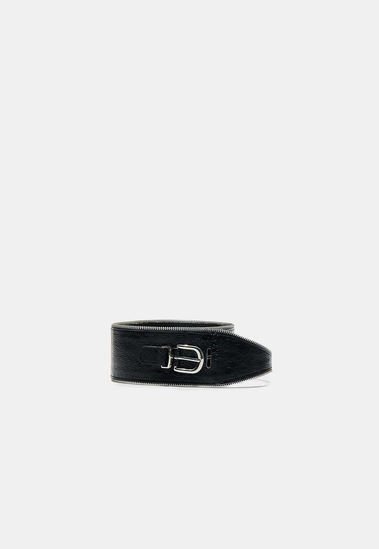 ceinture large bordure zippee