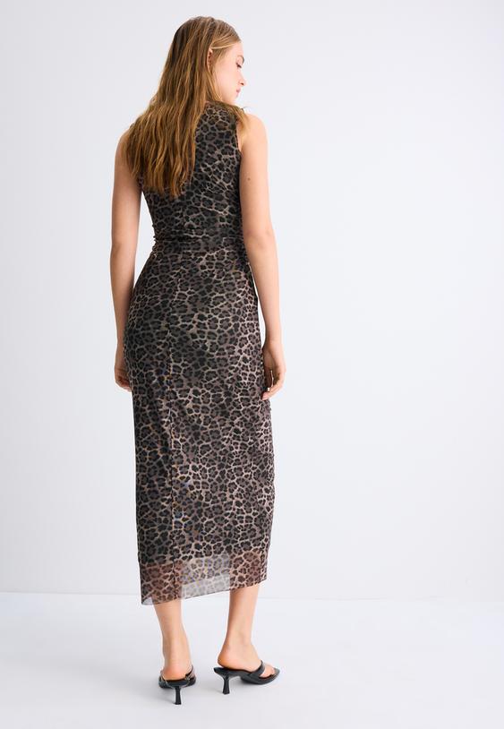 vestido midi mesh sin mangas