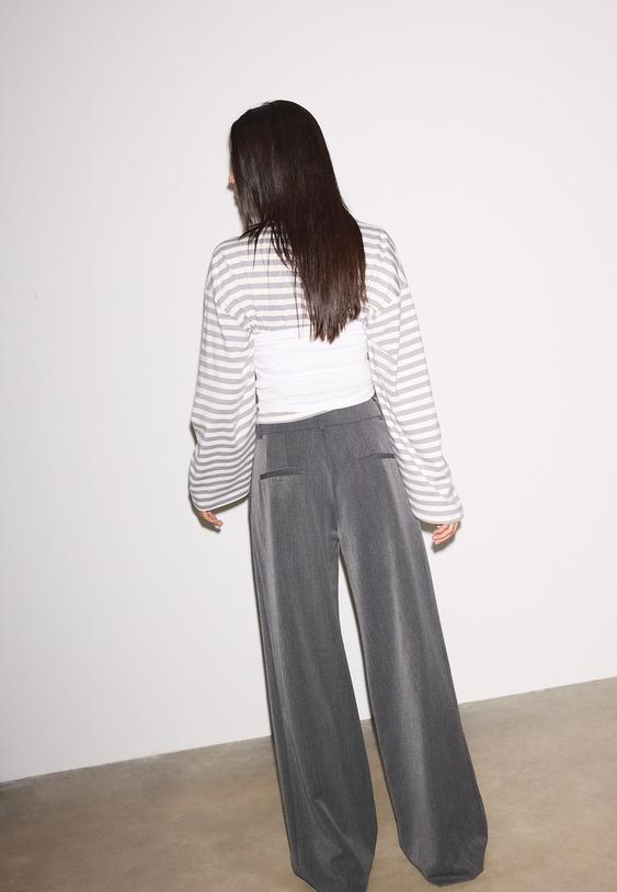 pantalon vestir wide leg pinzas