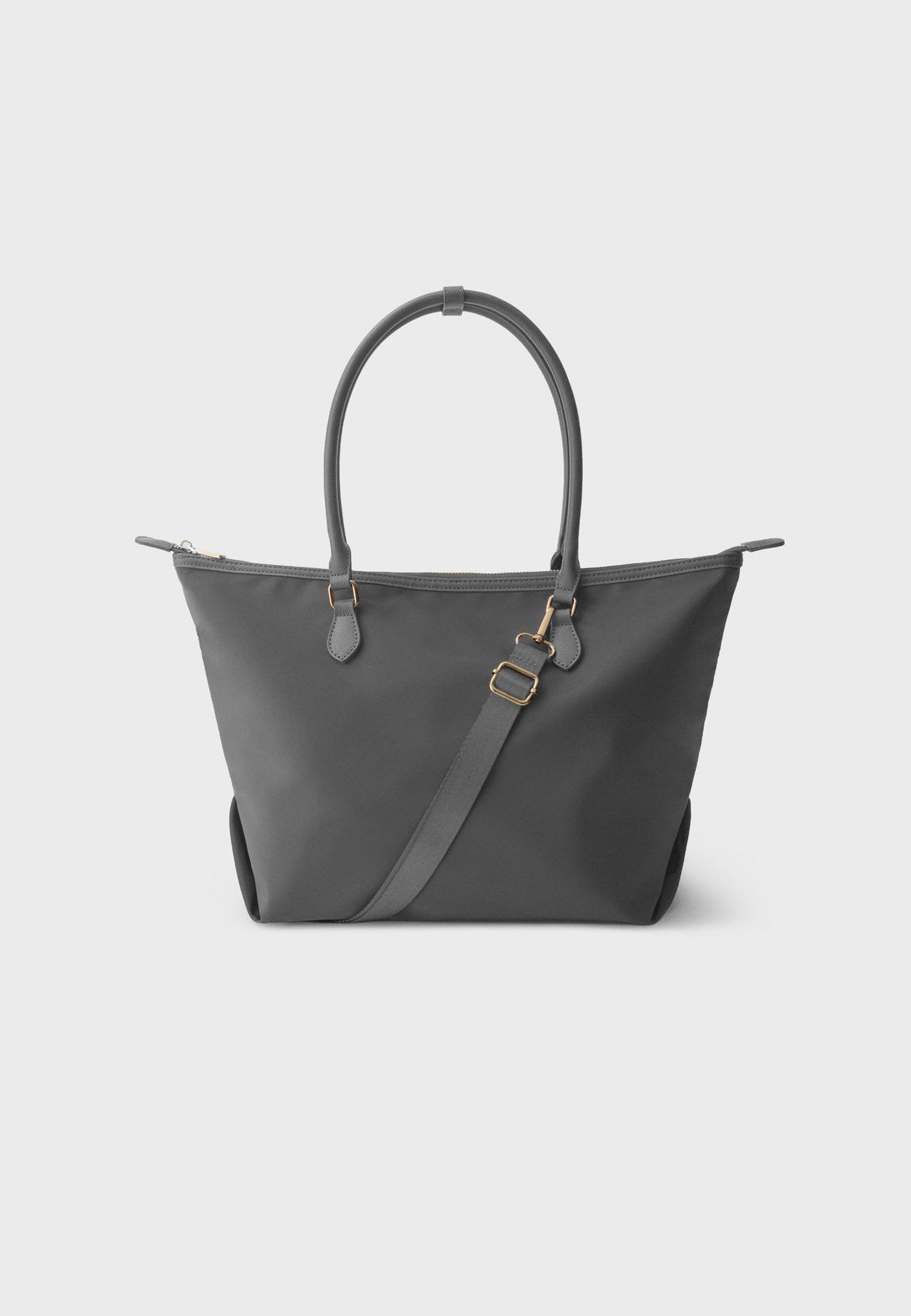 Contrast crossbody shopper bag — Dark grey