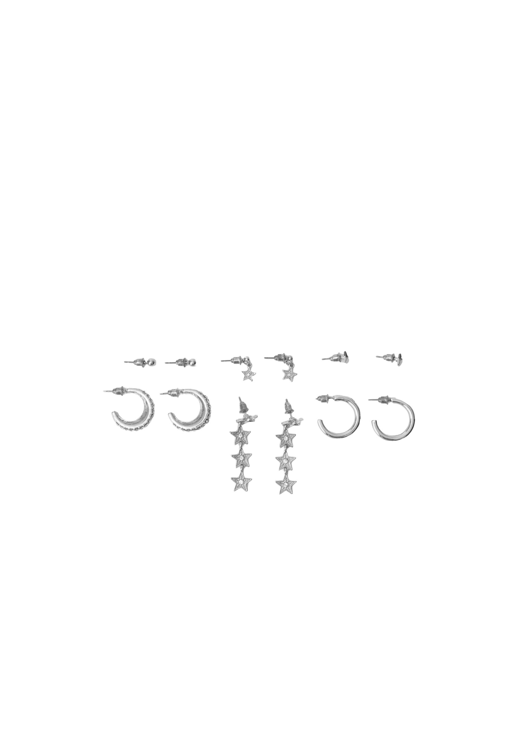 Set of 6 multipack star earrings — Grey